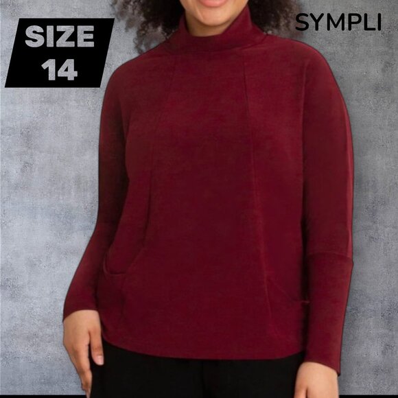 SYMPLI - Boxy Top - Pomengranate - Size 14 - NWT - Picture 2 of 3